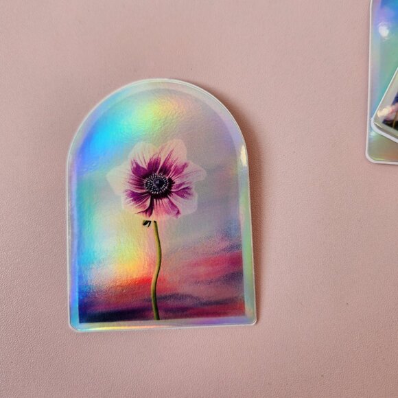 Holographic Botanical Sticker Bundle Set of 3 - Picture 3 of 3